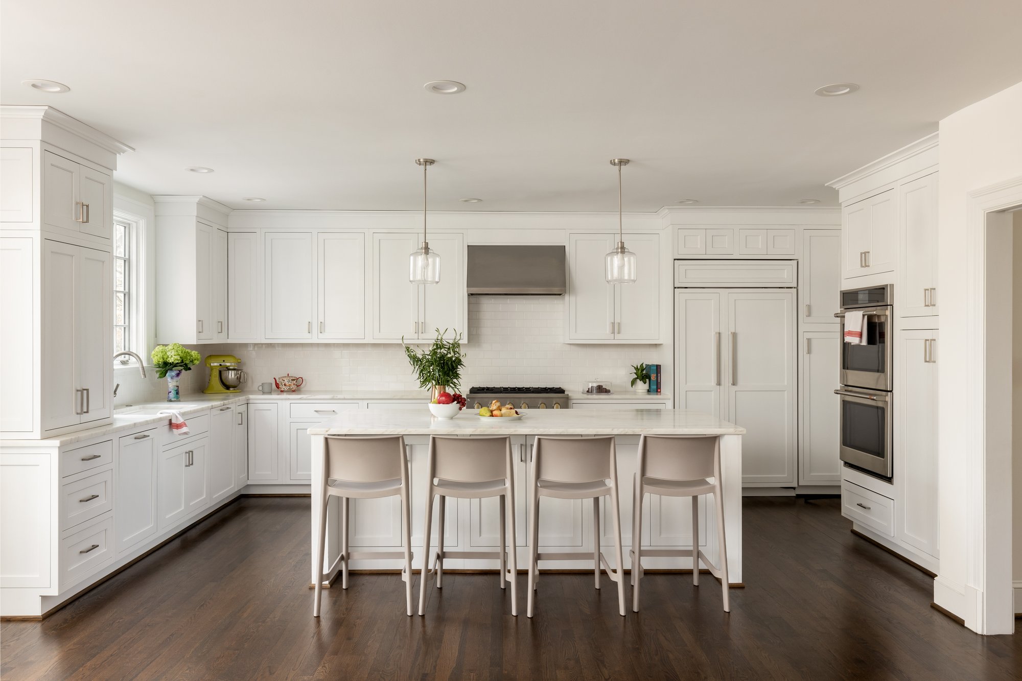 <img alt="Modern white kitchen by Smiley Renovations featuring an island, four white chairs, pendant lights, built-in appliances, and hardwood floors. Countertops display fruit bowls and plants. Natural light pours in from a window on the left." src="#" /> <img alt="Modern white kitchen by Smiley Renovations featuring an island, four white chairs, pendant lights, built-in appliances, and hardwood floors. Countertops display fruit bowls and plants. Natural light pours in from a window on the left." src="#" />